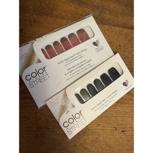 Color Street Nail Polish Strips‎ Lot Of 2 Black Red Glitter Gothic